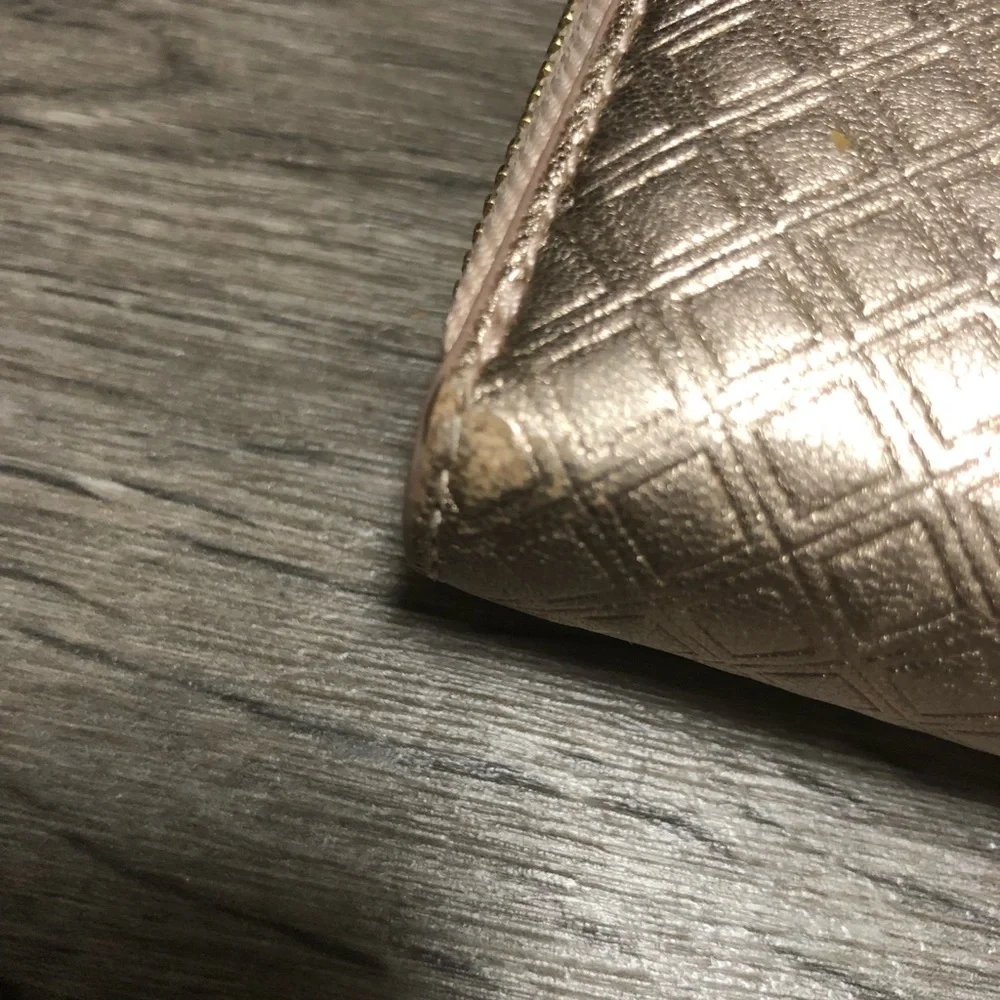 Tory Burch Marion Embossed Rose Gold Wallet
